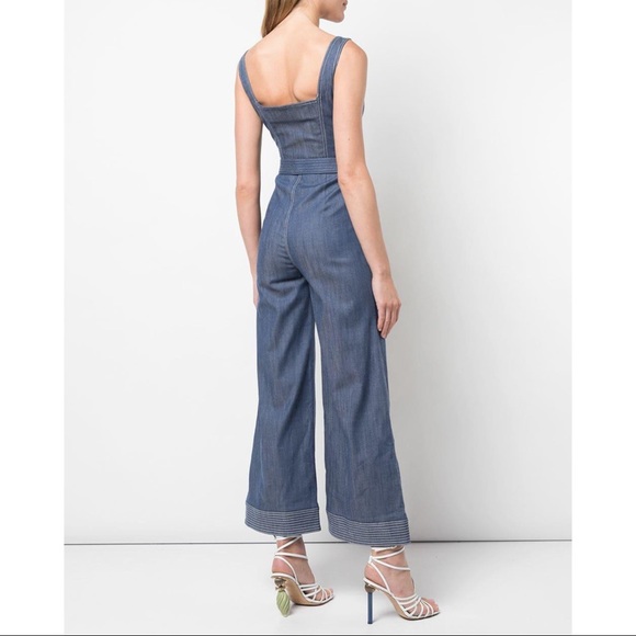 ALEXIS Bristol Chambray Flared 70’s Denim Jumpsuit - Picture 6 of 15